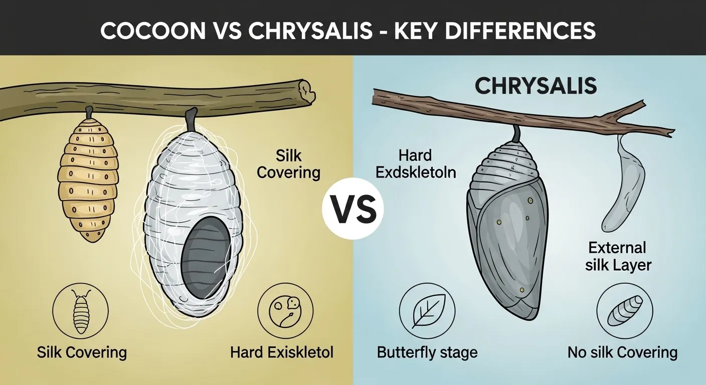 difference between cocoon and chrysalis
