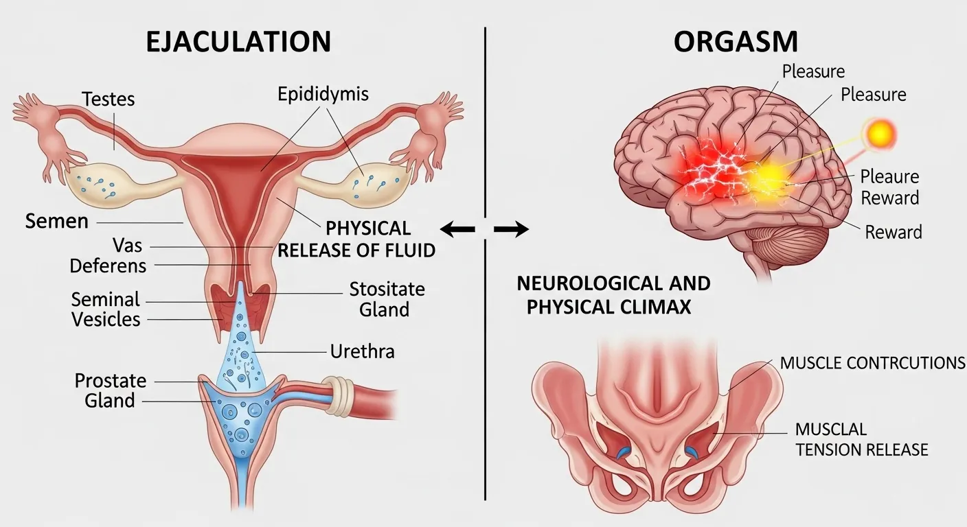 difference between cumming and orgasm
