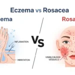 difference between eczema and rosacea