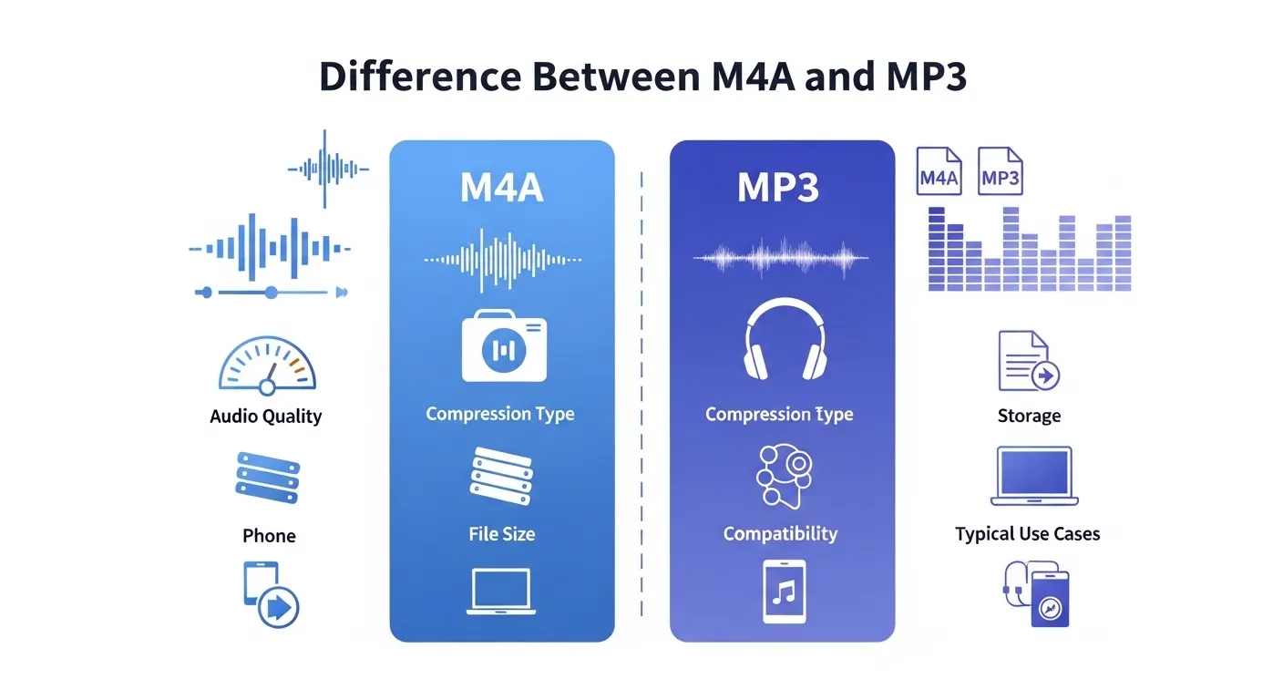 difference between m4a and mp3