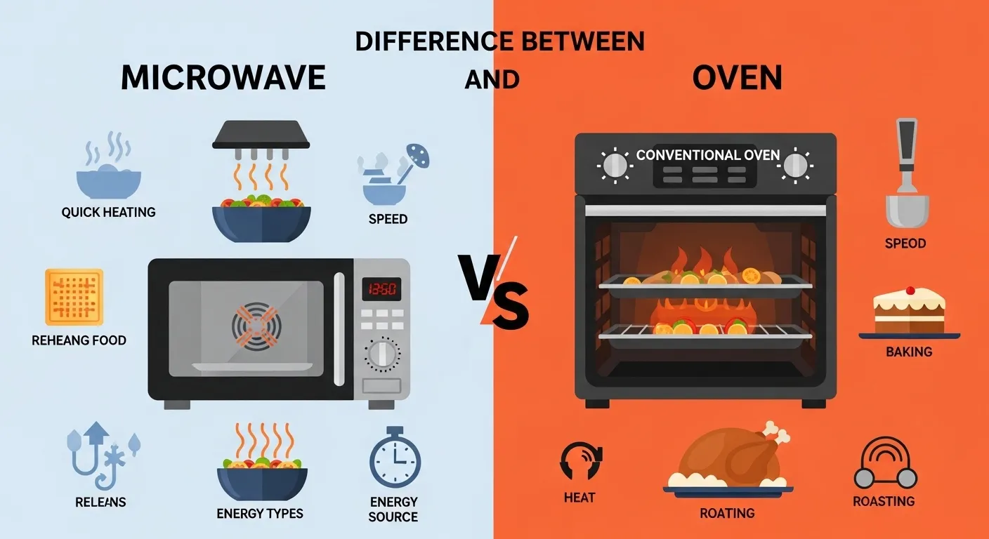difference between microwave and oven
