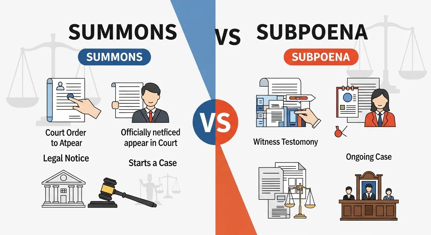 difference between summons and subpoena