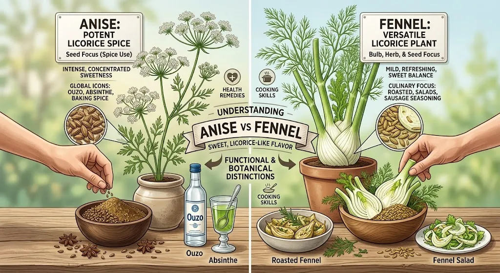difference between anise and fennel