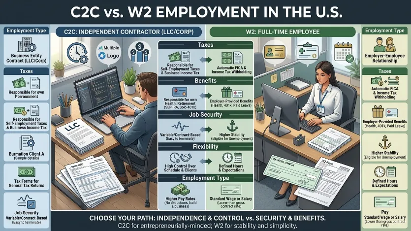 difference between c2c and w2