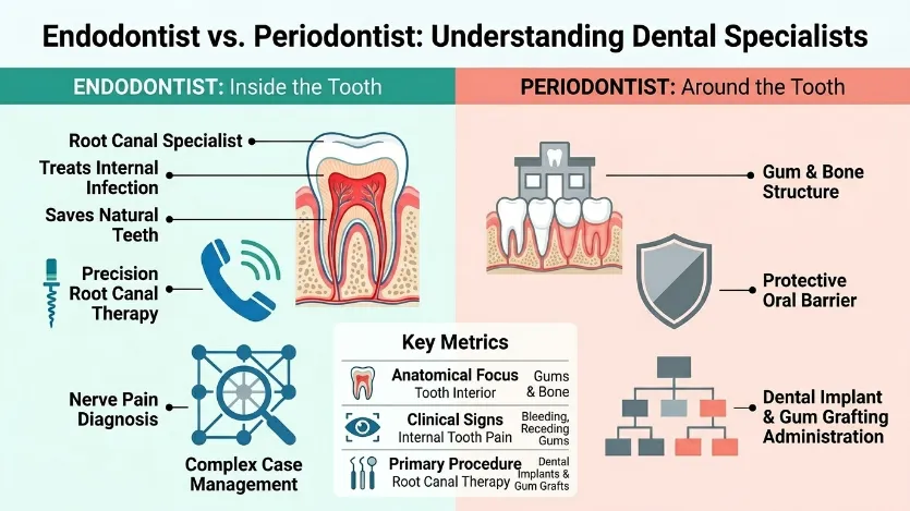 difference between endodontist and periodontist