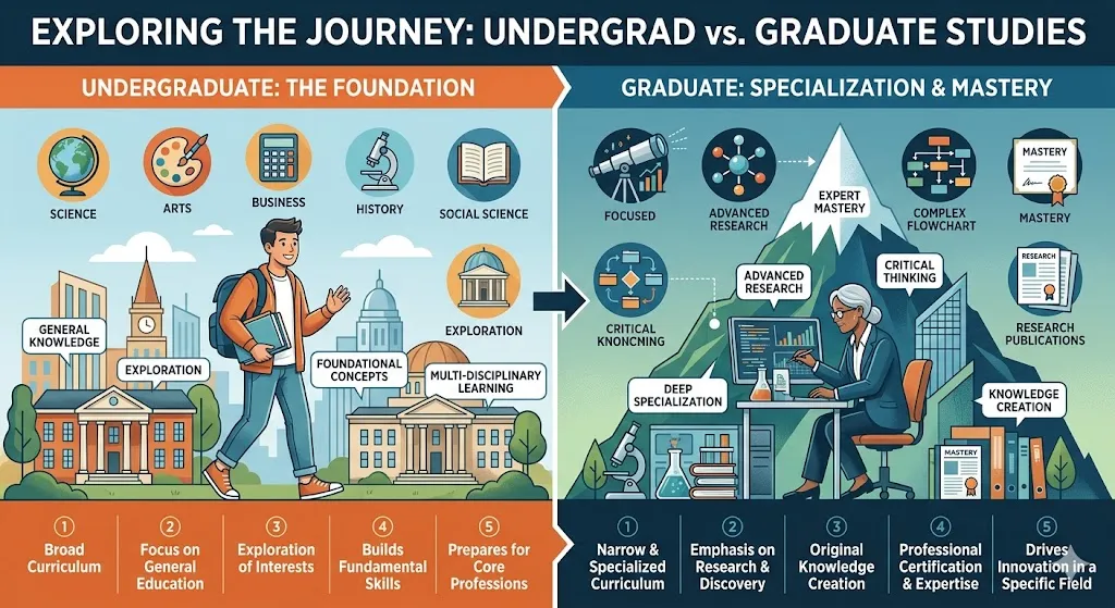 difference between grad and undergrad