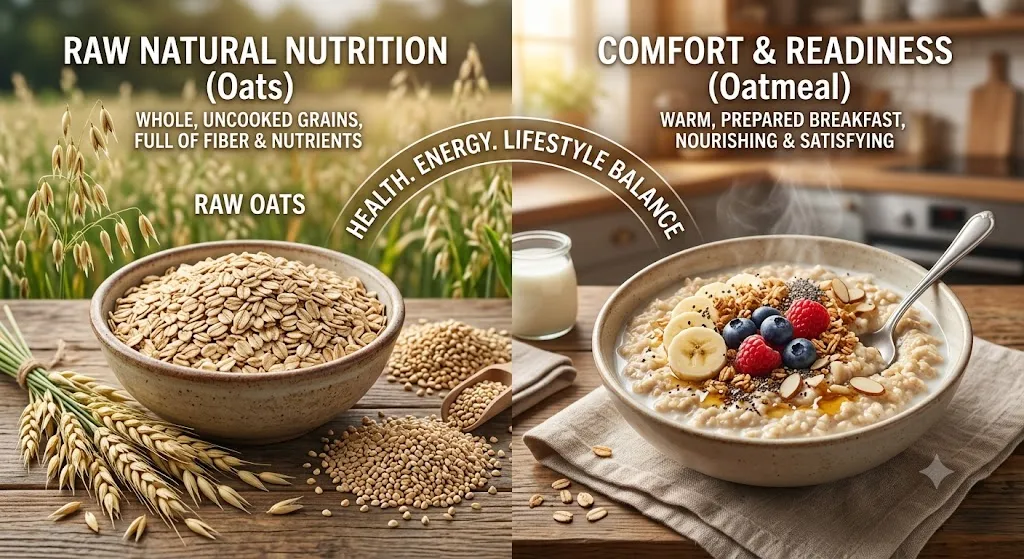 difference between oats and oatmeal