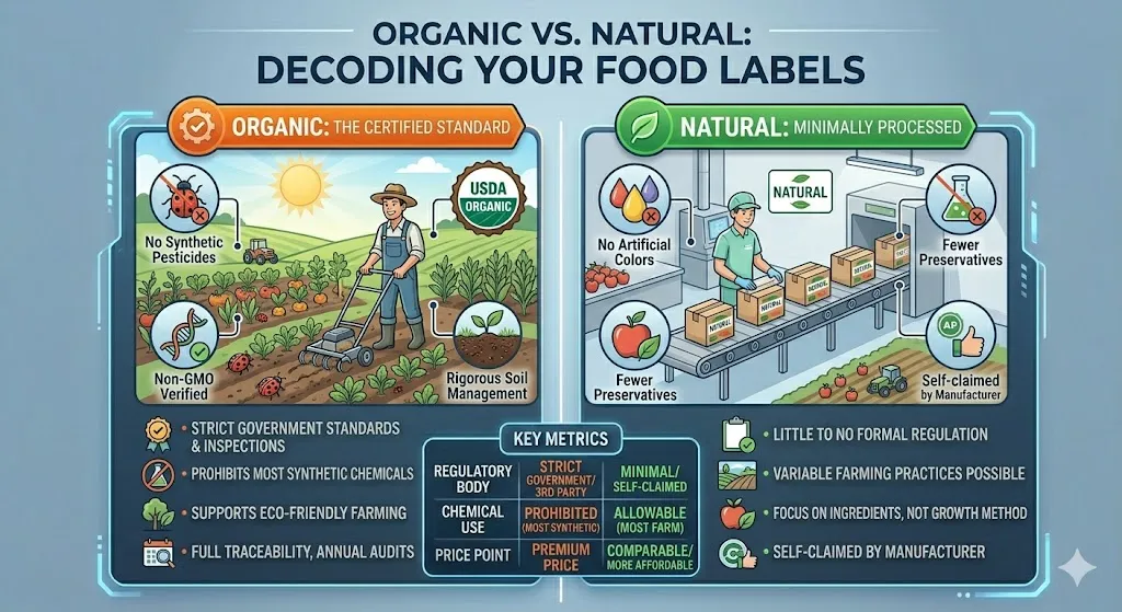 difference between organic and natural