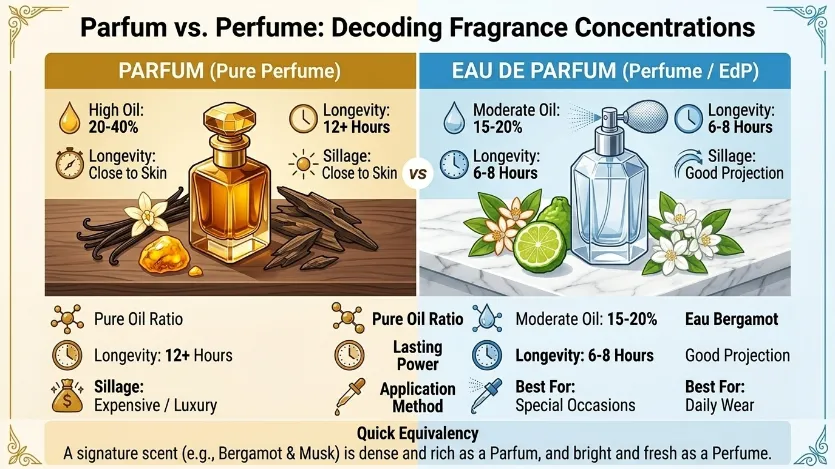 difference between parfum and perfume
