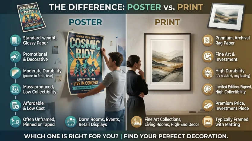 difference between poster and print
