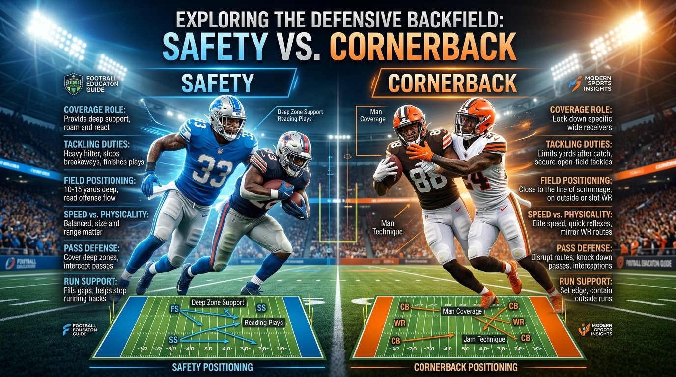 difference between safety and cornerback
