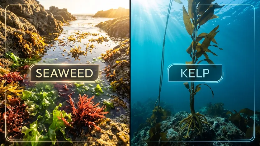 difference between seaweed and kelp