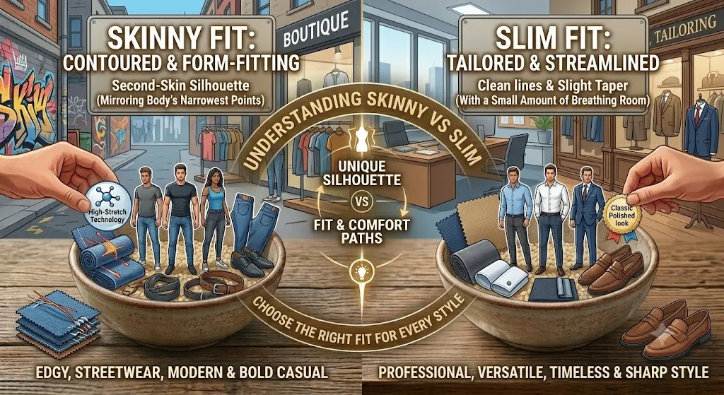 difference between skinny and slim