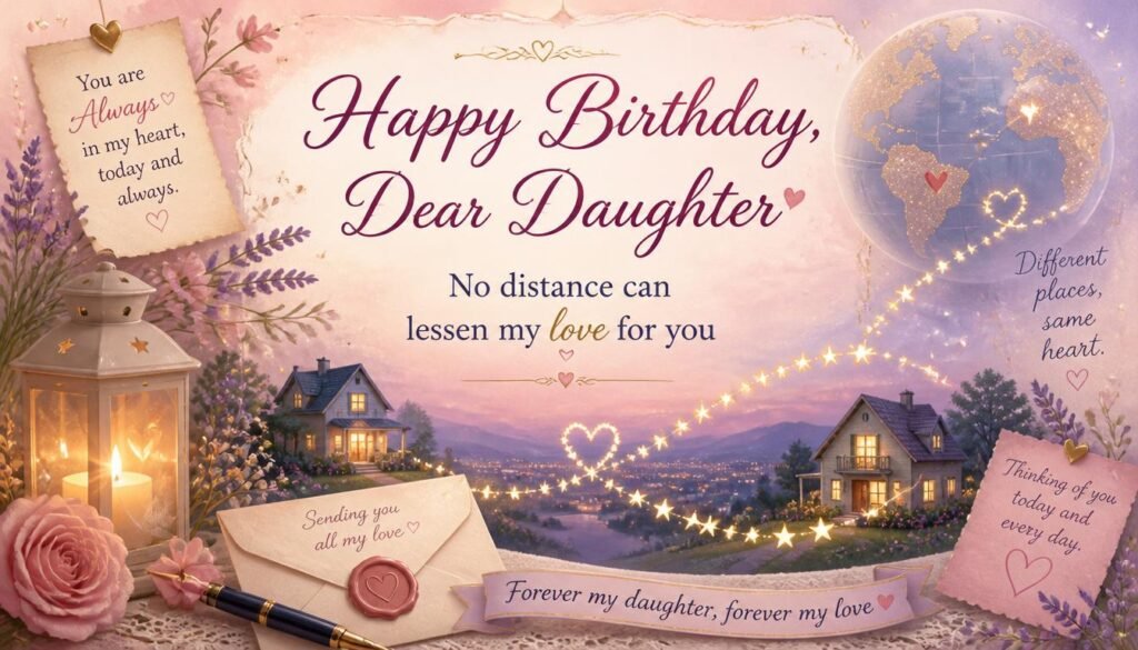 Heartfelt Long Distance Birthday Wishes for Your Daughter